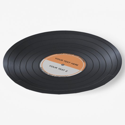 Vinylrecord Papieren Bordje (Gekanteld)