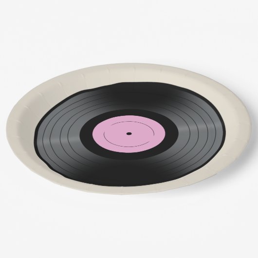 Vinylrecord Papieren Bordje (Gekanteld)