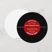 vinylrecord Retro | Modern Chic Afstuderen Invite Kaart (Voorkant / Achterkant)