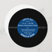 vinylrecord Retro | Modern Chic Afstuderen Invite Kaart (Voorkant / Achterkant)