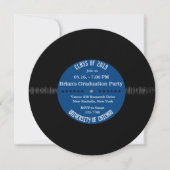 vinylrecord Retro | Modern Chic Afstuderen Invite Kaart (Voorkant)