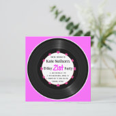 vinylrecord Retro | Moderne grafische 21e verjaard Kaart (Staand voorkant)