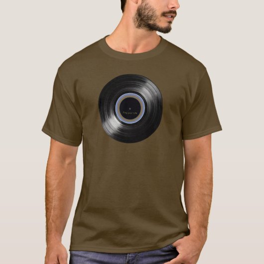 vinylrecord retro muziek t-shirt (Voorkant)