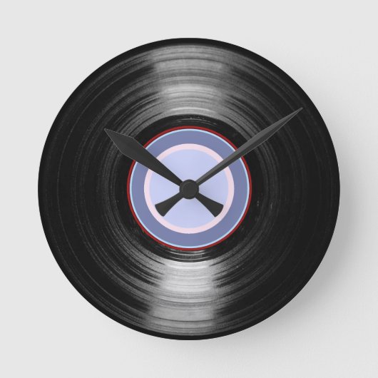 vinylrecord retro uur ronde klok (Voorkant)