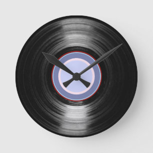 vinylrecord retro uur ronde klok