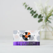 Vinylrecord | Retrogeometrisch | Metaal Visitekaartje (Staand voorkant)