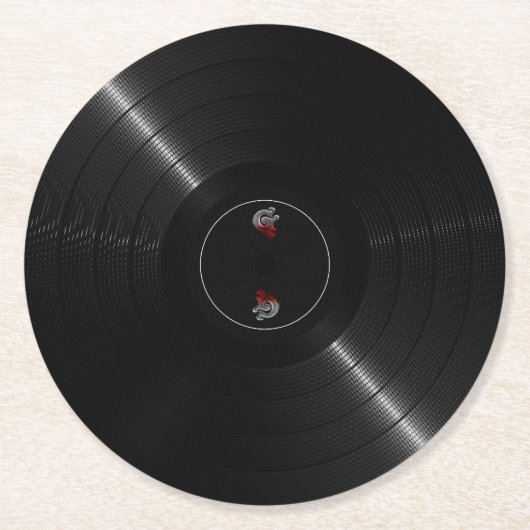 Vinylrecord Ronde Kartonnen Onderzetter (Voorkant)