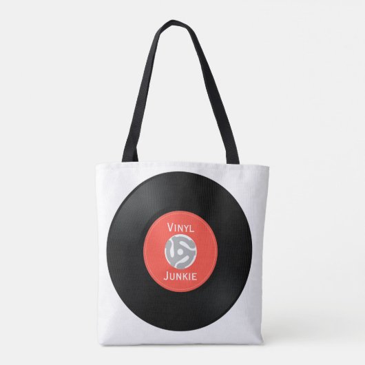 Vinylrecord Single 45-rpm Design Canvas tas (Achterkant)