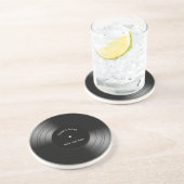 Vinylrecord tekst zandsteen onderzetter (Zijkant)