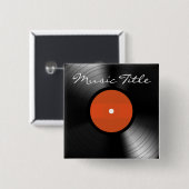 Vinylrecord Vierkante Button 5,1 Cm (Voorkant /achterkant)