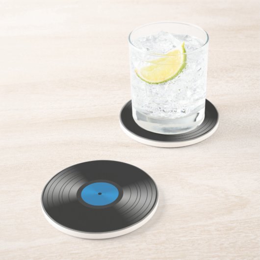 Vinylrecord Zandsteen Onderzetter (Zijkant)