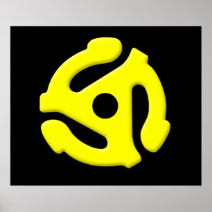 Vinylrecordadapter van 45 rpm poster