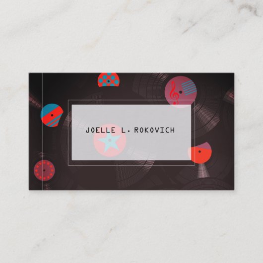 vinylrecordpatroon visitekaartje (Voorkant)