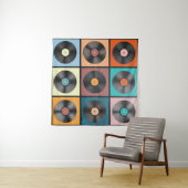 Vinylrecords. De Schijven LP van de terugkeer plaa Wandkleed (In Situ (horizontaal))