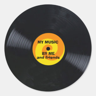 Vinylrecordsticker om aan te passen ronde sticker