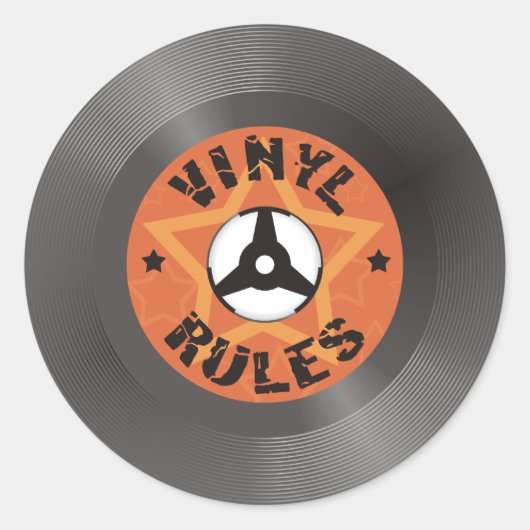 Vinylregels Ronde Sticker (Voorkant)