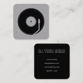 Vinylspeelplaat grijs zwart vierkante visitekaartje (Voorkant / Achterkant)
