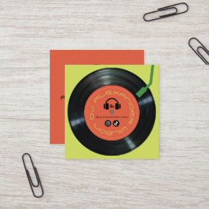 Vinylspeler DJ Lime Groen Vierkante Visitekaartje