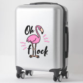 VinylSticker, flamingo, op maat gesneden Sticker (Koffer)
