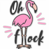 VinylSticker, flamingo, op maat gesneden Sticker (Voorkant)