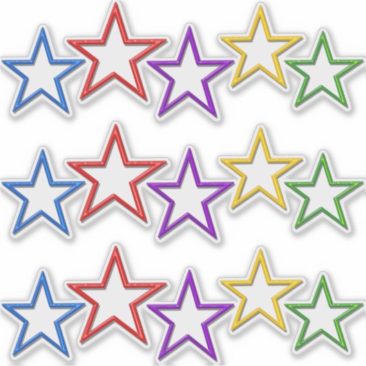 VinylSticker - gekleurde sterren Sticker (Voorkant)