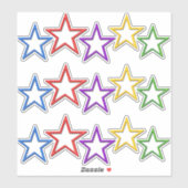 VinylSticker - gekleurde sterren Sticker (Vel)