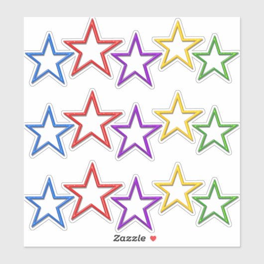 VinylSticker - gekleurde sterren Sticker (Vel)
