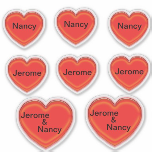 VinylSticker - Harten en Namen Sticker (Voorkant)