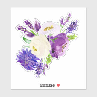 VinylSticker - Heldere waterverf bloemen Sticker