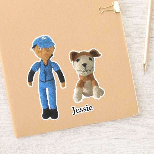 VinylSticker - Jongen en hond Sticker (Notitieboek)