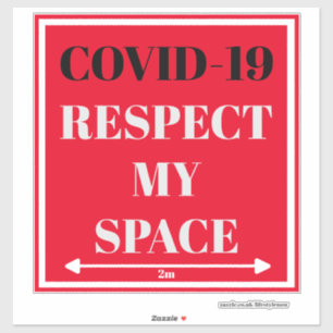 VinylSticker knippen - COVID-19 Respect mijn ruimt Sticker