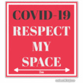 VinylSticker knippen - COVID-19 Respect mijn ruimt Sticker (Voorkant)