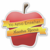 VinylSticker met eigen snijden- "Yo amo enseñar" Sticker (Voorkant)