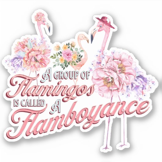 Vinylsticker met Fabulous Flamboyant Flamingos Sticker (Voorkant)