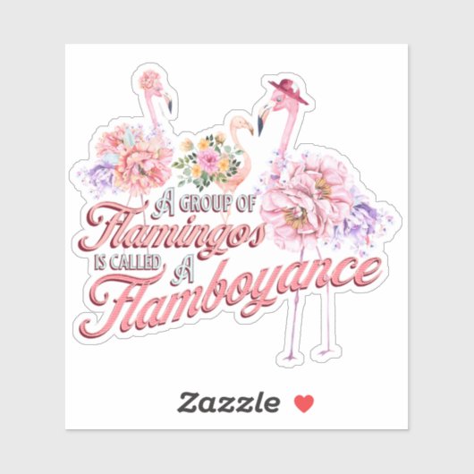 Vinylsticker met Fabulous Flamboyant Flamingos Sticker (Vel)