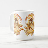 Vinylsticker op maat gesneden koffiemok (Voorkant links)