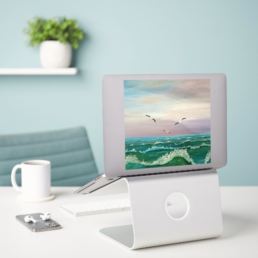 Vinylsticker op maat gesneden sticker (Laptop op bureau)