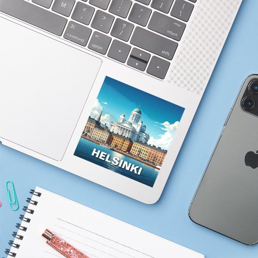 Vinylsticker op maat gesneden sticker (Laptop met iPhone)