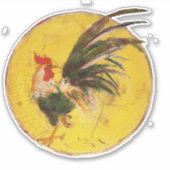 VinylSticker - Rooster en Sun Sticker (Voorkant)