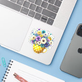 vinylsticker sticker (Laptop met iPhone)