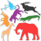 Vinylstickers knippen - Afrikaanse dierlijke silho Sticker (Voorkant)