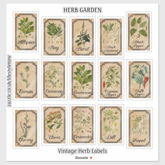Vinylstickers knippen -  kruidenlabels sticker (Vel)