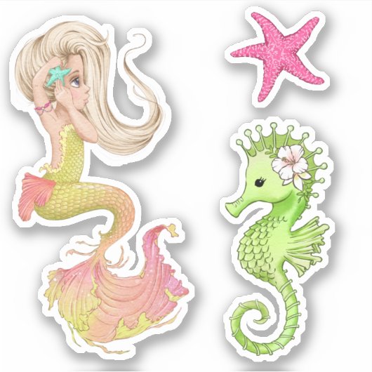 VinylStickers met Zeemeermin Sticker (Voorkant)