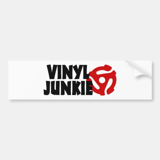 Vinylverslaafde Bumpersticker (Voorkant)