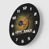 Vinylverslaafde oude retro draaitafel grote klok (Hoek)