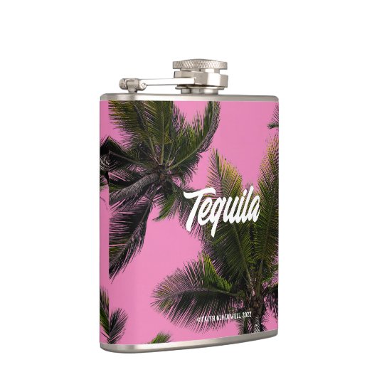 Vinylwikkel. Tequila. Meisje. Heupfles (Rechts)