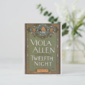 Viola Allen, theater "12 zestiende nacht" Briefkaart (Staand voorkant)