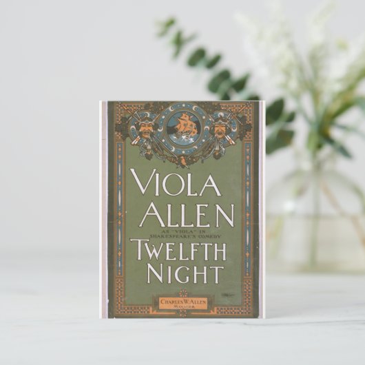Viola Allen,  theater "12 zestiende nacht" Briefkaart (Staand voorkant)