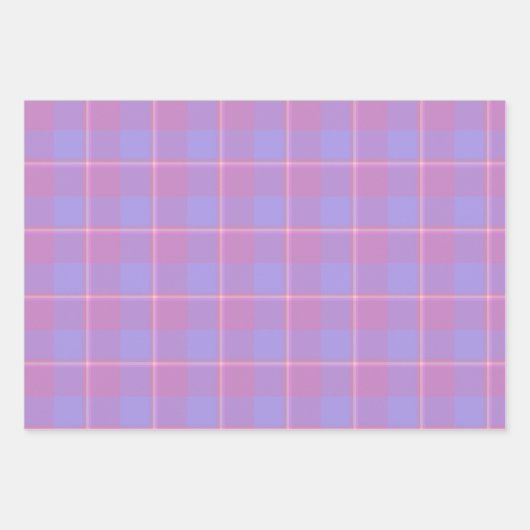 Viola and Dull Lavender Plaid Pink Purple Inpakpapier Vel (Voorkant)