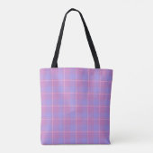 Viola and Dull Lavender Plaid Pink Purple Tote Bag (Achterkant)